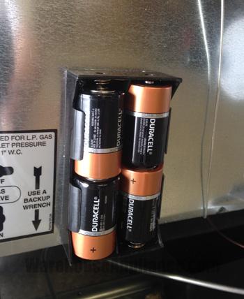 4 D batteries power the interior LED light